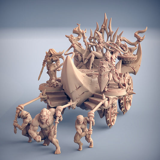 Elfo oscuro inquisitore - Ashen Alfar Inquisitor - Eroe: Valykka con Carrozza e sottoposti- XL - 3DSpawn